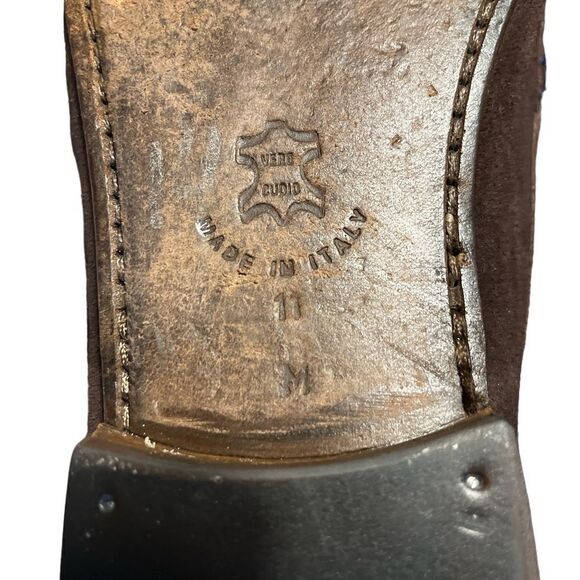 Donald J Pliner Dacio Rich Brown Suede Slip-on Loafers w/Blue Stitching Size 11M - Picture 7 of 8